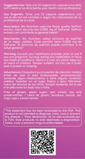 Foto 3 | Foto 3 | Suplemento Bio Nutrition Estandarizado Con Azafrán Vegi-caps 50 - Venta Internacional.