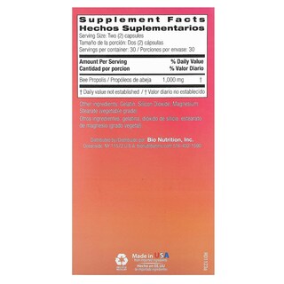 Foto 2 | Foto 2 | Suplemento Bio Nutrition Con Propóleo De Abeja 60 Cápsulas (500 Mg) - Venta Internacional.