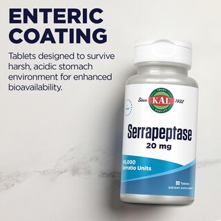 Foto 5 | Foto 5 | Suplemento Kal Serrapeptase 20 mg 90 Comprimidos - Venta Internacional