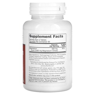 Foto 2 | Foto 2 | Suplemento Protocol Life Balance Citrato de Magnesio 200 Mg 100 Capsulas - Venta Internacional