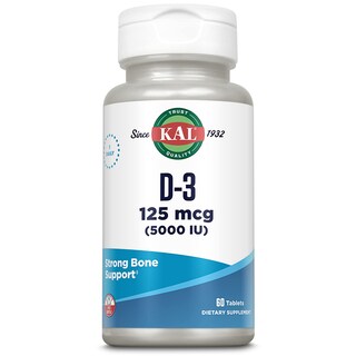 Foto 1 | Foto 1 | Vitamina D3 Kal 5000 UI 125 mcg 60 Tabletas- Venta Internacional