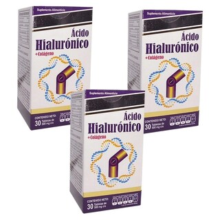Foto 1 | Foto 1 | Acido Hialuronico Colageno 500mg 30 Tabletas Paquete De 3 Frascos