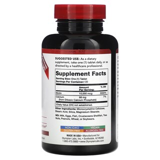 Foto 2 | Foto 2 | Suplemento De Biotina De Olympian Labs 10 000 Mcg 120 Tabletas - Venta Internacional.