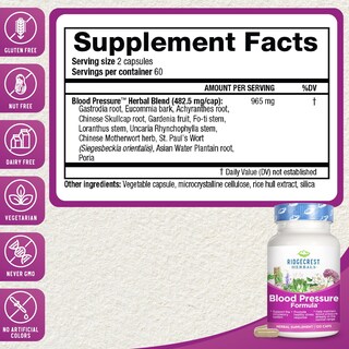 Foto 2 | Foto 2 | Suplemento Ridgecrest Herbals Blood Pressure 120 Cápsulas - Venta Internacional