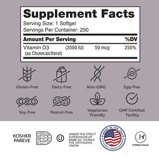 Foto 5 | Foto 5 | Suplemento Zahler Advanced Vitamina D3 2000 Ui 250 Cápsulas Blandas - Venta Internacional