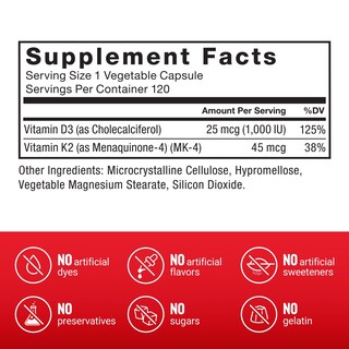 Foto 4 | Foto 4 | Suplemento Force Factor Vitamina D3 K2 120 Cápsulas - Venta Internacional