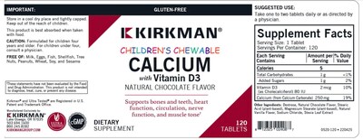 Foto 3 | Foto 3 | Calcio Kirkman Children's con Vitamina D3 Masticables 120 tabletas - Venta Internacional