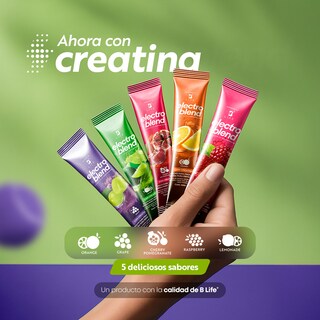 Foto 5 | Foto 5 | Electrolitos Con Creatina B Life. 45 Sobres Con 5g De Creatina Por Porción. Sin Azúcar Y Con Minerales Esenciales