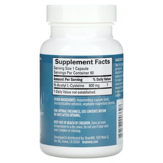 Foto 2 | Foto 2 | Suplemento Brainmd Nac 600 Mg 60 Cápsulas Veganas - Venta Internacional