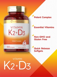 Foto 4 | Foto 4 | Complemente Las 300 Cápsulas Blandas De Vitamina K2 Y D3 De Carlyle - Venta Internacional.