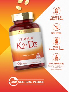 Foto 5 | Foto 5 | Complemente Las 300 Cápsulas Blandas De Vitamina K2 Y D3 De Carlyle - Venta Internacional.