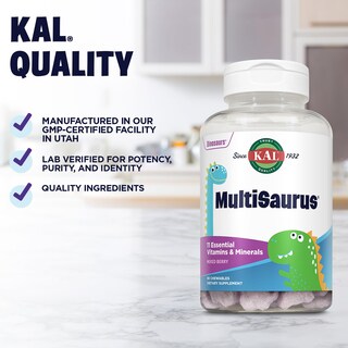 Foto 5 | Foto 5 | Multivitaminas Masticables Kal Multisaurus Kids 90 Porciones - Venta Internacional