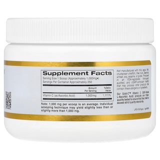 Foto 2 | Foto 2 | Vitamina C En Polvo California Gold Nutrition 250 G 1000 Mg - Venta Internacional.