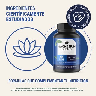 Foto 4 | Foto 4 | Life 360+ Magnesium Blend | 30 Cápsulas Por Envase | Colágeno Hidrolizado  Inulina De Agave  Citrato  Gluconato  Óxido Y Glicina