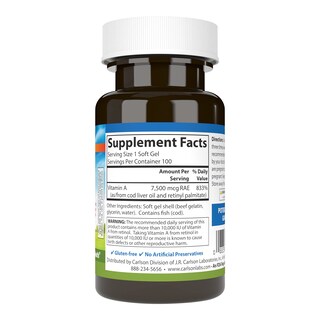 Foto 2 | Foto 2 | Suplemento Alimenticio Carlson De Vitamina A, 25 000 Ui (7500 Mcg Rae), 100 Cápsulas Blandas - Venta Internacional
