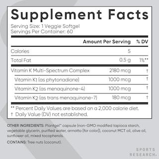 Foto 5 | Foto 5 | Vitamina K Sports Research 60 Tabletas-Venta Internacional