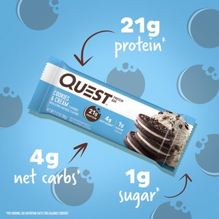 Foto 2 | Foto 2 | Protein Bars Quest Nutrition Galletas Y Crema 21 G 4 G 1 G 4c - Venta Internacional.