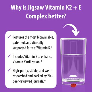 Foto 5 | Foto 5 | Suplemento Complejo Vitamina K2 + E Jigsaw Health 60 Cápsulas Blandas - Venta Internacional