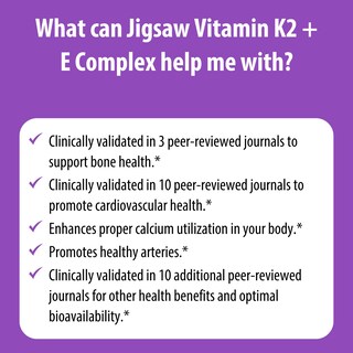 Foto 6 | Foto 6 | Suplemento Complejo Vitamina K2 + E Jigsaw Health 60 Cápsulas Blandas - Venta Internacional
