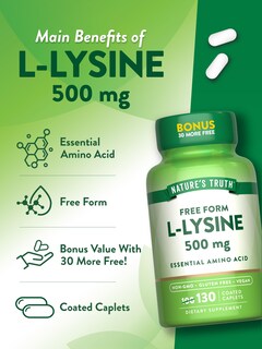 Foto 5 | Foto 5 | Suplemento Nature's Truth L-lisina 500 Mg 130 Cápsulas - Venta Internacional.