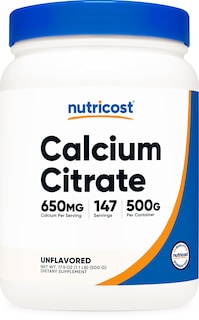 Foto 1 | Foto 1 | Citrato De Calcio En Polvo Nutricost 500 G Sin Sabor Sin Gluten - Venta Internacional.
