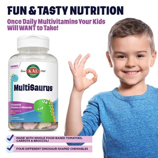 Foto 3 | Foto 3 | Multivitaminas Masticables Kal Multisaurus Kids 90 Porciones - Venta Internacional.