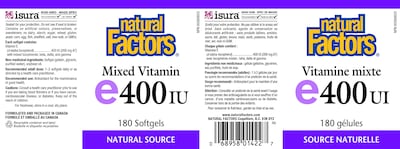 Foto 2 | Foto 2 | Suplemento Natural Factors Mezcla de Vitamina E 400 Ui 180 Cápsulas Blandas - Venta Internacional