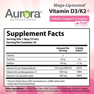 Foto 6 | Foto 6 | Suplemento Alimenticio Aurora Nutrascience Vitamina D3 k2 480 ml  -Venta Internacional