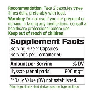 Foto 3 | Foto 3 | Suplemento Alimenticio Nature's Way Herbal Hisop Herb 100 Cápsulas - Venta Internacional