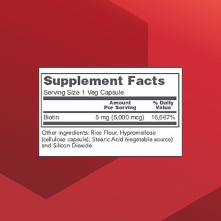 Foto 2 | Foto 2 | Suplemento Biotina 5000 Mcg de Vitamina B7 - Venta Internacional