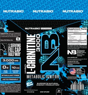 Foto 5 | Foto 5 | L-Carnitina NutraBio Líquida 3000 Mg Blue Razz con Vitamina B-5 - Venta Internacional