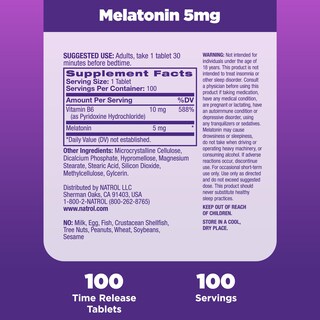 Foto 5 | Foto 5 | Suplemento Natrol Melatonin 5 Mg Time Release 100 Comprimidos - Venta Internacional.
