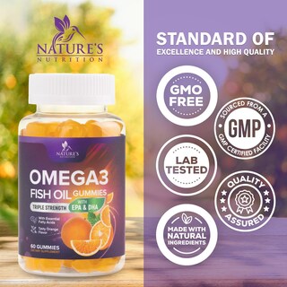 Foto 4 | Foto 4 | Aceite De Pescado Omega-3 Gummies Nature's Nutrition 60 Unidades - Venta Internacional.