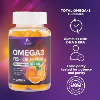 Foto 7 | Foto 7 | Aceite De Pescado Omega-3 Gummies Nature's Nutrition 60 Unidades - Venta Internacional.