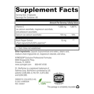 Foto 7 | Foto 7 | Suplemento Xymogen Xcellent C En Dosis Altas De Vitamina C 750 Mg - Venta Internacional.