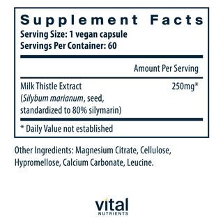 Foto 2 | Foto 2 | Extracto de Cardo Mariano Vital Nutrients 60 Cápsulas - Venta Internacional