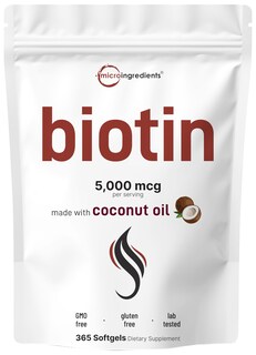 Foto 1 | Foto 1 | Suplemento De Microingredientes De Biotina De 5000 Mcg Con 365 Cápsulas Blandas - Venta Internacional.