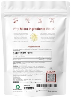 Foto 2 | Foto 2 | Suplemento De Microingredientes De Biotina De 5000 Mcg Con 365 Cápsulas Blandas - Venta Internacional.