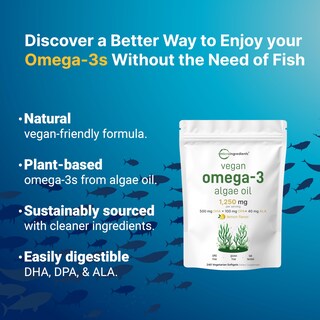 Foto 3 | Foto 3 | Suplemento De Microingredientes: Aceite De Algas Omega 3 Vegano 240 Cápsulas Blandas - Venta Internacional.