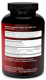 Foto 2 | Foto 2 | Suplemento De Magnesio Divine Bounty 1300 Mg 120 Cápsulas - Venta Internacional.