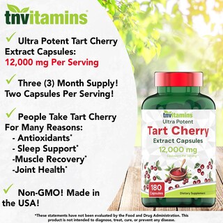 Foto 3 | Foto 3 | Suplemento De Vitaminas En Cápsulas De Cereza Ácida 1200 Mg 180 Unidades - Venta Internacional.