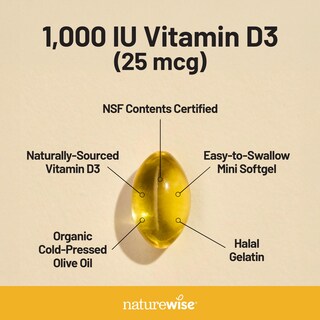 Foto 5 | Foto 5 | Suplemento Naturewise De Vitamina D3 De 1000 Ui Para 200 Días 200 Unidades - Venta Internacional.