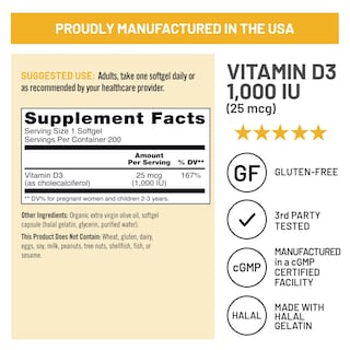 Foto 7 | Foto 7 | Suplemento Naturewise De Vitamina D3 De 1000 Ui Para 200 Días 200 Unidades - Venta Internacional.