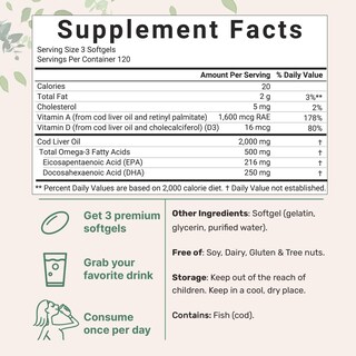 Foto 2 | Foto 2 | Suplemento De Microingredientes: Aceite De Hígado De Bacalao 2000 Mg 360 Cápsulas Blandas - Venta Internacional.