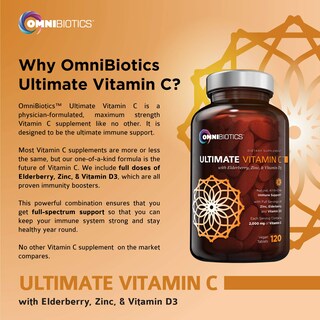 Foto 6 | Foto 6 | Suplemento Omnibiotics Ultimate Vitamina C 2000 Mg Con Zinc 120 Comprimidos - Venta Internacional.