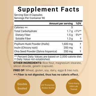 Foto 2 | Foto 2 | Suplemento Naturebell En Cápsulas De Cáscara De Psyllium 2000 Mg 360 Unidades - Venta Internacional.