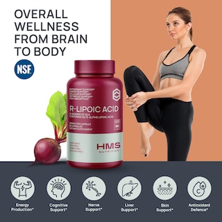 Foto 3 | Foto 3 | Suplemento De Ácido R-lipoico Estabilizado De Hms Nutrition 300 Mg - Venta Internacional.