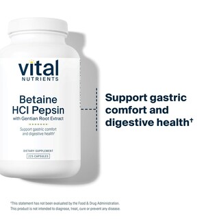 Foto 3 | Foto 3 | Suplemento Vital Nutrients Betaína Hcl y Pepsina 225 Cápsulas - Venta Internacional