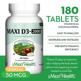 Foto 3 | Foto 3 | Suplemento Alimenticio Maxi Health Vitamina D3 180 Capsulas - Venta Internacional