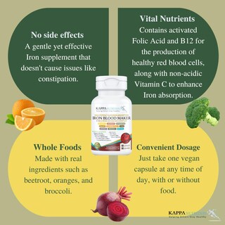 Foto 5 | Foto 5 | Suplemento Alimenticio Kappa Nutrition Hierro Vitamina C y Folato 90 Capsulas - Venta Internacional
